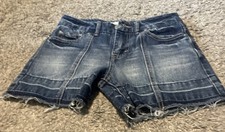 Habitual Kid Shorts Girls 12 Blue Denim Mid Rise Cut-Off Distressed Frayed Hem Girls' Shorts price