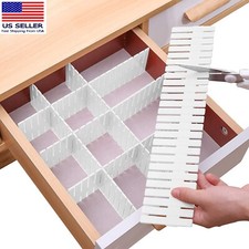 8 Pcs Adjustable DIY Drawer Divider Storage Organizer Separator- White Durable Divider & Separator price