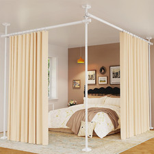 Adjustable Room Divider Curtain Rod - No Drill, Temporary Privacy Wall Separator Divider & Separator price