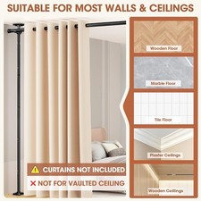 Room Divider Curtain Rod No Drilling Tension Rod Room Separation 4-10ft(H Divider & Separator price