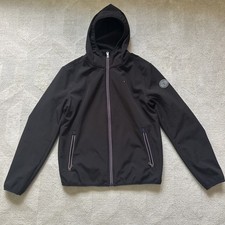 Tommy Hilfiger Water Resistant Hooded Softshell Jacket Mens M Black Outdoor Coat price