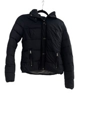 New Abercrombie & Fitch by Hollister Women Hooded Puffer Coat Jacket - Navy XS Outdoor Coat price
