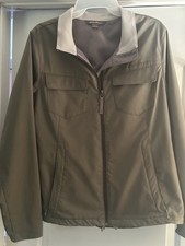 Eddie Bauer Women's Softshell Field Jacket Olive Green Brown Utility Coat Size L Outdoor Coat price