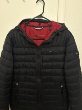 Tommy Hilfiger Men's Black Hooded Puffer Outdoor Coat price