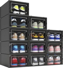 12 Pack Shoe Storage Organizer Boxes Clear Plastic Stackable Shoe Case Fit Size Shoe Storage Box price