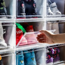 XL Magnetic Shoe Storage Boxes Anti-Toppling Sneaker Display Case with Clips Shoe Storage Box price