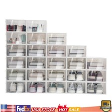 24pcs Clear Shoe Box Stackable Plastic Shoe Storage Organizer Sneaker Container Shoe Storage Box price