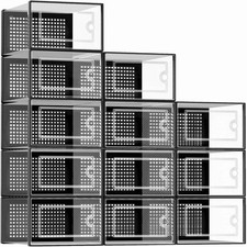 12-Pack Stackable Shoe Storage Boxes – Extra Large Clear Sneaker Display Shoe Storage Box price