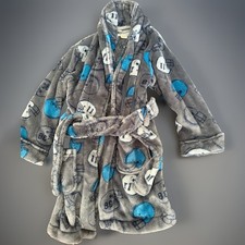 PJsleep Toddler Football super soft Fleece Bathrobe Gray/Blue Size 3 Belted Baby Bathrobe price