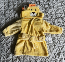 Koala Baby Yellow Lion Hooded Fleece Robe, Embroidered, Tie, 0-9 Months Baby Bathrobe price