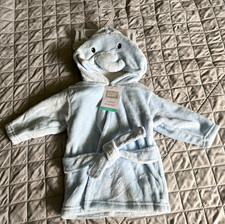 Hudson Baby Blue Elephant Hooded Bathrobe with Belt, Unisex 0-9 Months Baby Bathrobe price