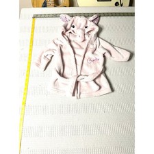 Pink Elephant Plush Baby Bathrobe Hooded Fleece Robe Charlie Embroidered 6-9M Baby Bathrobe price