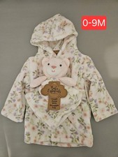 Baby Essentials Hooded Plush Bath Robe w/ Snuggle Toy, Floral, 0-9M Baby Bathrobe price