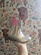 Dream Pairs Girls Silver Star Fringe Pull-On Ankle Bootie Boots Size 10 Girls' Boots price