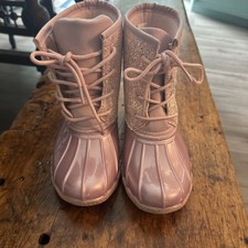 Jessica Carlyle Big Girls Size 3 Youth Pink Glitter Duck Snow Rain Boots Girls' Boots price