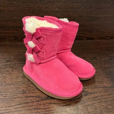 Koolaburra by UGG Girls Victoria Short Boots Size 6 Pink Bow Suede Winter 80 Girls' Boots price