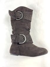 NEW  GIRLS KIDS  KNEE HIGH BROWN BOOTS Zipper Girls' Boots price