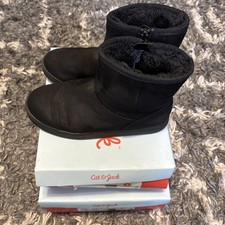 Cat & Jack Girls Youth Size 2, Black Hannah Zipper Winter Shearling Style Boots Girls' Boots price