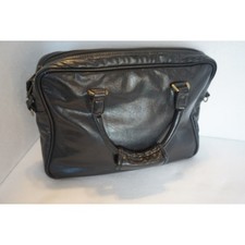 Mercury Luggage Seward Trunk Black Faux Leather Briefcase Attache Bag 8113 Men's Briefcase price