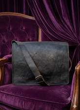Vintage Men’s Genuine Black Leather Classic Craftsmansh Bag Shoulder Satchel New Men's Briefcase price