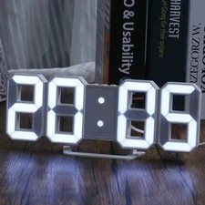 Digital 3D LED Big Wall Desk Alarm Clock Snooze 12/24 Hours Auto Brightness USB Desk Clock price