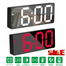 Digital LED Desk Alarm Clock Large Mirror Display USB Snooze Temperature Mode US Desk Clock price