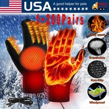 Heated Gloves Electric Rechargeable Battery Hand Warm Windproof Thermal Winter Gloves (Outdoor) price