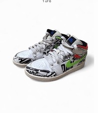 Air Jordan 1 Mid PS All Over Logos Size 3Y Boys' Casual Shoes price