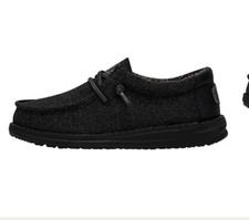 Hey Dude Youth Wally Basic  Black Casual Kids Shoes 40041-001- Choose Size Boys' Casual Shoes price