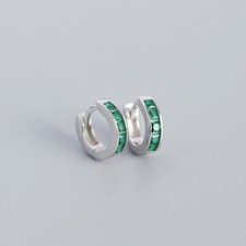 Color Gemstone Small Rainbow Huggie Hoop Earrings in 925 Sterling Silver Colored Stone Earrings price