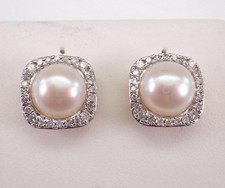 2.30Ct Round Cut Natural Pearl Women's Halo Stud Earrings 14K Yellow Gold Plated Colored Stone Earrings price