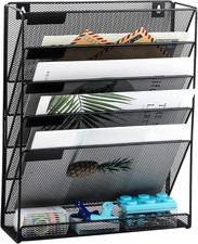 Desk File Organizer Mesh 6-Tier, Hanging Wall Mount Document Organization Stand, Document Rack price