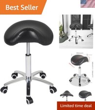 Sturdy Black Saddle Stool with Wheels - Perfect for Medical, Salon, and Kitchen Standard Stool price