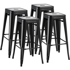 Bar Stools 30 Backless Counter Height Industrial Metal Dark Black HBM002 Furmax Standard Stool price