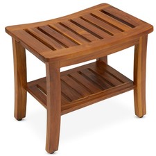 Teak Shower Bench Stool 21 inches W x 14 D 18.12 H Led Teakcraft Inside Fully Standard Stool price