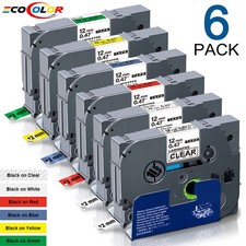 6PK Label Maker Tape 12mm Laminated fit for Brother P-Touch TZ TZe-231 PT-D210 Label Maker price