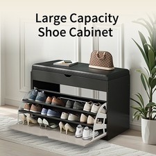 Modern Shoe Storage Bench with Flip-Down Door, Compact Entryway Shoe Cabinet wit Shoe Cabinet price