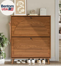 Shoe Storage Cabinet for Entryway with 2 Flip Drawers, Narrow Wood Shoe Cabinet Shoe Cabinet price