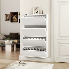 Metal Shoe Cabinet with 4 Flip Drawers, Wall Mount Shoe Organizer for Entryway Shoe Cabinet price