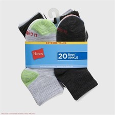 Hanes Boys' 20pk Ankle Socks - Colors May Vary M *SEE DEAL!!!* Boys' Socks price
