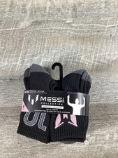 Messi Collection Boys Cushioned Crew Socks 6 Pairs Black Gray Size Medium Boys' Socks price