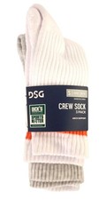 Boys Rugby Stripe Crew Socks 3 Pair White Arch Support Size 13K-4Y DSG New Boys' Socks price