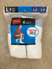 Hanes Boys Cushion Crew Socks 6 pairs sz L 2009 Boys' Socks price
