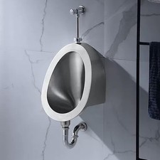 Urinals Oval Silver Stainless Steel Sensing Urinal for Men's Adult Wall Mounted Urinal price