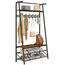 Modern 4-in-1 Hall Tree Coat Rack with Hooks, Shoe Rack & Top Storage Shelf Hall Tree price
