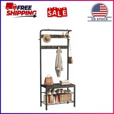 Gianna Hall Tree with Shoe Bench and Coat Rack, 4-in-1 Coat and Shoe Rack for En Hall Tree price