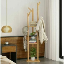 66" Coat Rack Tree Bamboo Freestanding Entryway Hall Corner Clothes Hat Stand Hall Tree price