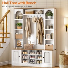 HOOBRO Hall Tree with Bench and Shoe Storage 51" Entryway Bench with Coat Rack Hall Tree price