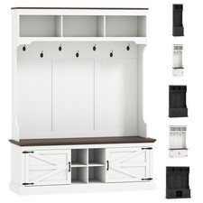 HOMCOM Hall Tree with Shoe Storage, Coat Rack with Shoe Bench Hall Tree price