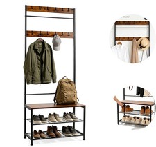 3-In-1 Hall Tree with Bench and Shoe Storage Coat Rack Steel Frame for Entryway Hall Tree price